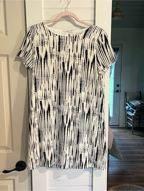 She + Sky Dresses & Skirts - She + Sky Black and White Short Sleeve Shift Dress